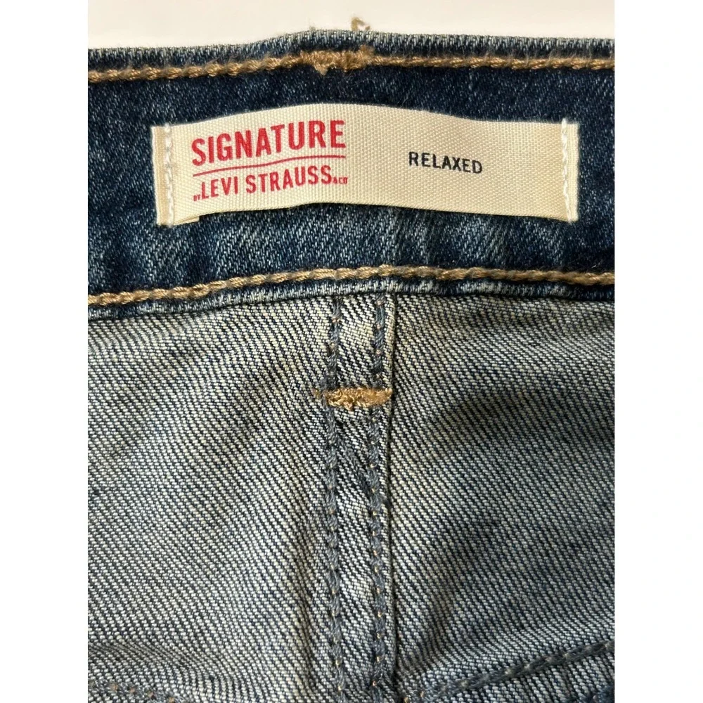 NEW Signature by Levi Strauss Men Relaxed Fit Flex Jeans Medium Wash 42x32